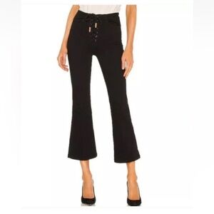 FRAME Corded Lace Up Crop Flare Pants Black Denim Jeans Boho Size 27